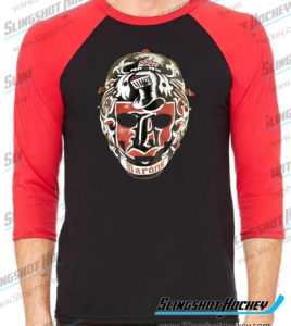 Gilles-Meloche-Cleveland-Barons-raglan-black-red-slingshot-hockey